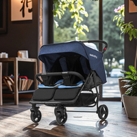 Poussette double Euro-Américaine Bebe, capacité de charge de 20 kg, cadre en acier inoxydable, pliable, pour les voyages de bébé, les sorties et les courses (EN1888