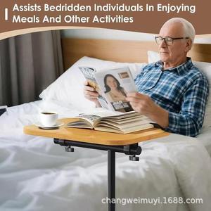 Wooden Height Adjustable Reading <b>Shelf</b> L-Shaped Minimalist Design Floor Mounted Home Office <b>Bedroom</b> Desk - Product Image 4