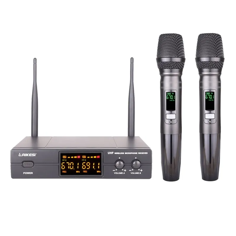 Microfone UHF sem fio portátil pequeno LK-U930, equipamento de transmissão para cantar, vídeo flexível de 2 canais, transmissão ao vivo