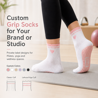 Chaussettes de yoga antidérapantes personnalisées, confortables, respirantes, de qualité supérieure, pour femmes, pour le pilates en intérieur