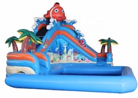 Toboggan gonflable géant avec grande piscine à vendre