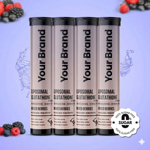 Comprimés effervescents de glutathion liposomal OEM, saveur fruits rouges, complément antioxydant, éclaircissant pour la peau, soutien détoxifiant - Product Image 3