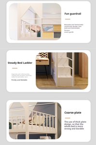 Litera de Acero Kaisenli con Escritorio Superior y Estantería Lateral, Ideal para Hostales Juveniles, Hoteles Comerciales y Cápsulas de Dormir - Product Image 6