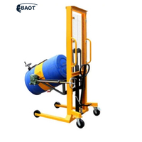Chariot élévateur et transpalette électrique Baot, capacité de charge 350 kg, pour fûts en plastique/acier, hauteur de levage max. 1600 mm, diamètre 585 mm