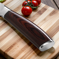 Hachoir à viande multifonctionnel en acier Damas de 8 pouces avec manche en bois pour une utilisation en cuisine par les chefs et les cuisiniers amateurs
