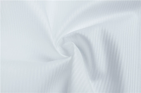 Tissu Jacquard Rayé 100% Coton Peigné 80s/2 Haute Densité Respirant Finition à l'Ammoniaque Liquide Entretien Facile Blanc Professionnel