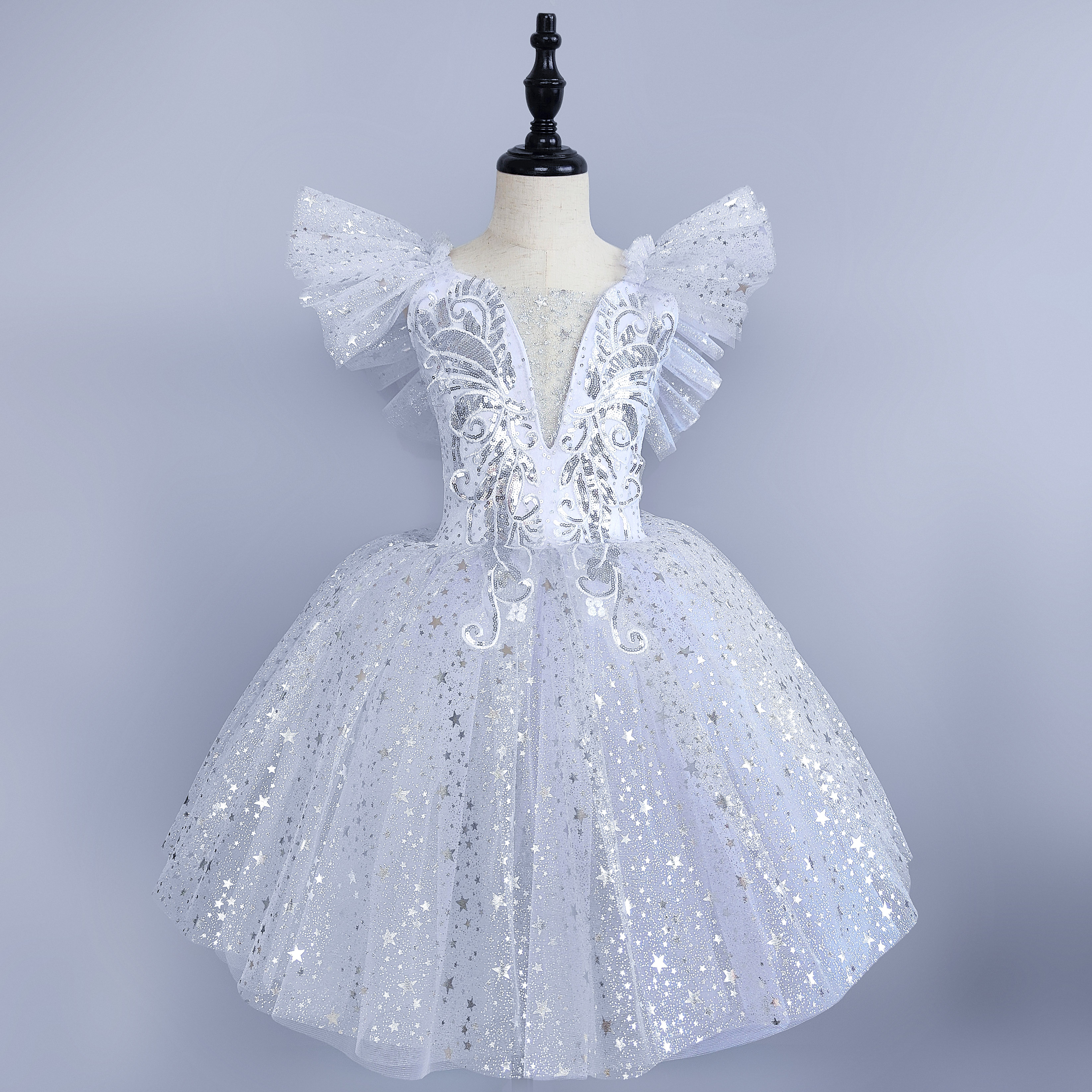 Palace estilo largo-luz de luna plata-110cm