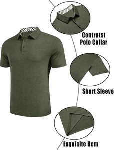 Chemises polo pour hommes, séchage rapide, vêtements décontractés, manches courtes, respirantes, polos unis personnalisés en vente à bas prix - Product Image 2