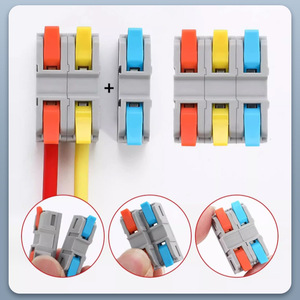 Spring Terminal Block Connector 2 In 2 Out Snap Fit Wire <b>Clamp</b> ABS Material <b>Quick</b> Connect For Electrical Wiring - Product Image 5