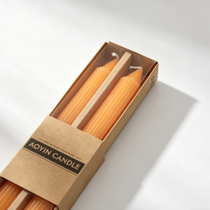 Bougies coniques colorées de 25 cm, à tige longue, en cire, pour la décoration de table à manger et l'éclairage quotidien - Product Image 1