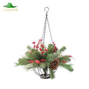 Nueva gran oferta, bonita CORONA DE Navidad Artificial, PE PVC, aguja de pino, cesta de flores, decoración interior y exterior - Product Image 1