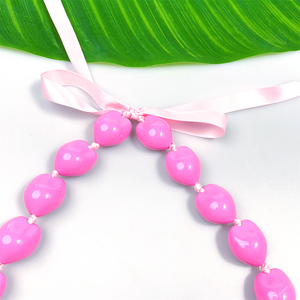 Collar de Moda con Cinta de Nuez <span class=keywords><strong>Kukui</strong></span> Hawaiana Artificial de Acrílico, Regalo Escolar de Graduación - Product Image 2