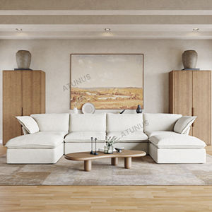 Juego de sofá seccional en forma de U ATUNUS Wabi Sabi, muebles de sala de estar a prueba de agua, sofá modular moderno para mascotas - Product Image 1