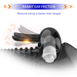 ถุงยางอนามัยแบบสั่นพร้อมหูกระต่าย ดิลโด้แบบกลวง ผลิตภัณฑ์สำหรับผู้ใหญ่ มอเตอร์สั่นความถี่สูงแบบดับเบิ้ลบอว์ซ์ ดิลโด้สั่นสำหรับผู้ชาย - Product Image 2