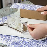Distributeur de ruban adhésif transparent en bloc, ensemble de fournitures de bureau en cristal, kit d'accessoires de bureau, distributeur de ruban adhésif en acrylique