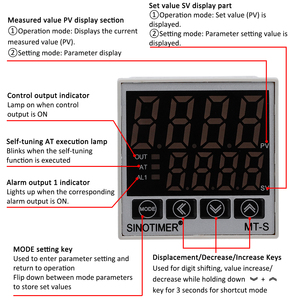 MT-S Digital PID Intelligenter Temperatur regler Automatische Regelungs tabelle KJEN Typ Eingangs relais Festkörper ausgang 48x48mm - Product Image 5