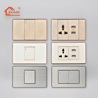 KLASS Prise murale américaine standard 118 mm 220 V 16 A USB 2 broches avec mise à la terre CE pour cuivre phosphoreux