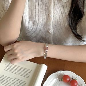 Natural <b>Crystal</b> Green Phantom Quartz Bracelet S925 Sterling Silver Strawberry Quartz Women's Everyday Wear Minimalist Design - Product Image 5