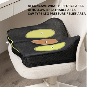 Coussin de siège en mousse à mémoire de forme, soulagement de la pression, soutien du coccyx, ergonomique, pour <span class=keywords><strong>chaise</strong></span> de <span class=keywords><strong>bureau</strong></span>, voiture, douleurs sciatiques, oreiller lombaire - Product Image 2