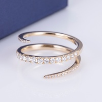 Bague en diamant de laboratoire personnalisée en spirale élégante en or 14 carats Messi Jewelry MS-565