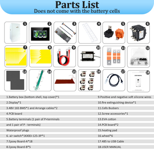 HAKADI 16S 628A EVE MB56 Celle Scatola Batteria al Litio Fai-da-te per Sistemi Solari 32kWh Pacco Batteria Accumulo Energetico Domestico - Product Image 5