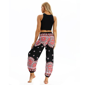 Pantalon de <span class=keywords><strong>yoga</strong></span> pour femme à imprimé pêcheur thaïlandais, longueur intégrale, taille mi-haute élastique, 100 % polyester 160g, séchage rapide, prix de gros abordable, MOQ 1 pièce - Product Image 2