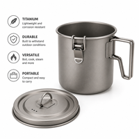 Casserole de cuisson en titane personnalisable pour camping, cuisson à la vapeur, ébullition d'eau, équipement de cuisine extérieur pour randonnée avec couvercle verrouillable