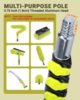 Perche télescopique extensible de 3 à 20 pieds avec 2 paniers et ventouse, kit de changement de lampe, outil de démontage de lampes