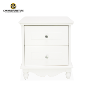 Solid Wood Kids <b>Bedside</b> Table White Finish 2 Drawer Nightstand <b>Storage</b> Unit for Children Bedroom Furniture - Product Image 2