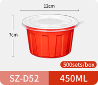 Bol à soupe rond jetable de haute qualité avec double couleur et couvercle transparent, compatible micro-ondes