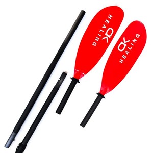 Pagaie de kayak pliable légère en fibre de verre UD de 2,1 à 3 m avec pales rouges pour lacs, rivières et usage récréatif - Product Image 3
