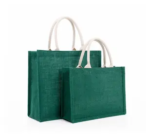 Custom Gepersonaliseerde Gerecycled Bruidsmeisje Groen Cadeau Jute Jute Bags Jute Draagtas