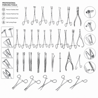 Kit d'outils professionnels en acier chirurgical pour piercing corporel, forceps à septum fendu, pinces de piercing, fournitures de tatouage en gros