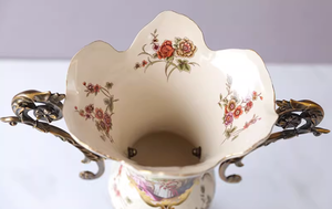 Prezzi di fabbrica design creativi retrò classico antico Kazakhstan alto <span class=keywords><strong>piede</strong></span> <span class=keywords><strong>vaso</strong></span> in ceramica <span class=keywords><strong>con</strong></span> lega - Product Image 2