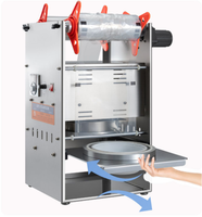 Machine de scellage automatique pour la communion, pour 4 gobelets en plastique, plateaux, boîtes repas, récipients alimentaires, bols, canettes, pots de yaourt et boissons