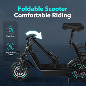 Nouveau modèle populaire de trottinette pliable avec siège, hauteur réglable, panier, longue autonomie, stock entrepôt UE, pour adulte V12 Pro - Product Image 2