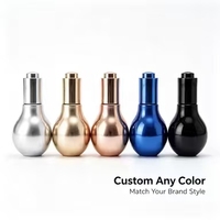 Flacon en verre électroplaqué en forme d'ampoule de 50 ml, couleur personnalisée, pour sérum cosmétique, huile essentielle, flacon pompe compte-gouttes, emballage, conteneur