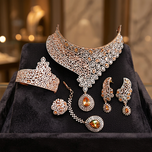 Juego de Joyería de Lujo de Plata de Ley 925 para Novia, Collar, Pendientes, Anillo, Tiara, Colgante para Boda, Fiesta, Mujer, Oro de 18K - Product Image 3
