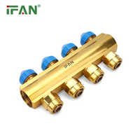 Collecteur en laiton IFAN pour tuyaux PEX 3/4'' – Distributeur d'eau 2 à 5 voies pour système de chauffage par le sol