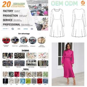 فستان نسائي C4002 أنيق للنوادي والحفلات، ملابس نسائية شتوية للمسلمات، فستان حريري طويل الأكمام بطول متوسط - Product Image 1