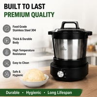 Machine à Fufu et à Igname Pilée 6L, 800W, pour Usage Domestique et Commercial, avec Fonction de Cuisson et de Mélange, Robot Culinaire pour Fufu