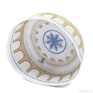 Gorro kufi de ganchillo elástico de color liso, estilo étnico, muy vendido, gorro de oración islámico jacquard para hombres musulmanes - Product Image 4