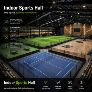 Complexe sportif intérieur modulaire polyvalent, structure en acier, aménagement flexible, arène, prix usine, conception à portée extra-large - Product Image 1