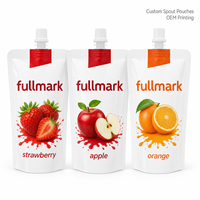 Pochettes personnalisées avec bec verseur et logo pour jus de fruits – Sacs plastiques liquides haute barrière anti-fuite avec buse