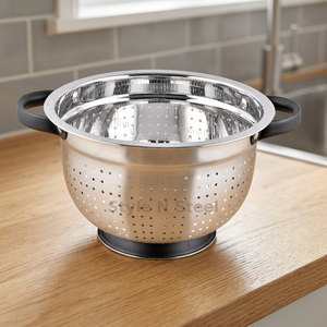 Stainless Steel <b>Colander</b> With <b>Plastic</b> Handles Dishwasher Safe Durable Strainer For Kitchen Use - Product Image 4
