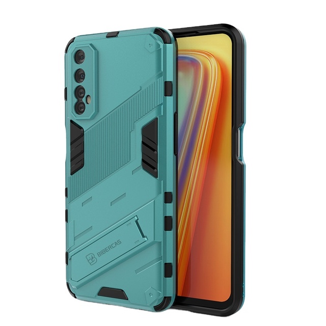 oppo Realme 7 5G A15 Realme V5 5G Q2 K7x Custom Logo Luxury Black TPU+PC Ultra Thin Shockproof Strip Stand Mobile Phone Case