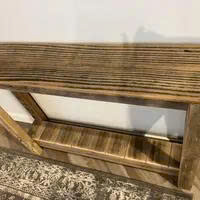 36 Inch Reclaimed Wood <b>Console</b> <b>Table</b> <b>Rustic</b> Solid Wood Handmade Entryway Living Room Furniture With Open Shelf Design - Product Image 4
