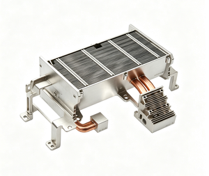 Dissipateur thermique en aluminium HengDong personnalisé à ailettes pliées, plaque froide <span class=keywords><strong>liquide</strong></span>, assemblage avec tube en cuivre, refroidissement par eau - Product Image 2