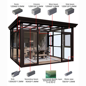Invernaderos y Casas de Cristal Retráctiles Modernos de Alta Gama, Invernadero de Aluminio para Jardín, Patio o <span class=keywords><strong>Terraza</strong></span> - Product Image 3