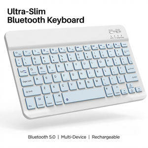 Factory Wholesaler Ultra Slim Silent Portable Tiny <b>bluetooth</b> <b>Keyboard</b> 5.0 Rechargeable <b>bluetooth</b> <b>Keyboard</b> for ipad 5th Gen - Product Image 1